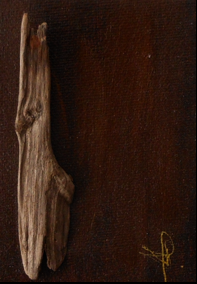 Dimensions : 7 x 10 cm  Acrylique et bois flotté 